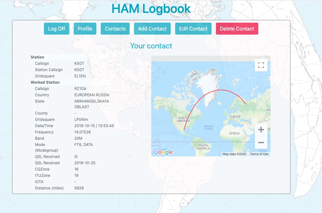 Contact detail screen